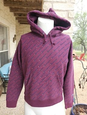 Champion Reverse Weave Pullover Hooded Pullover Medium Purple Logo Type